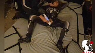 Spider woman bound, toyed, and creampied in full video!