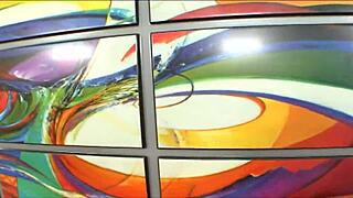 I watch 2 horny babes moan with 1 cock in threesome