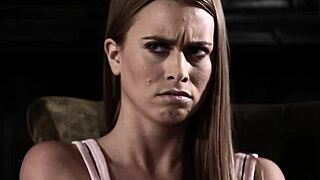 Beautiful glam teen with small tits drilled missionary in taboo threeway