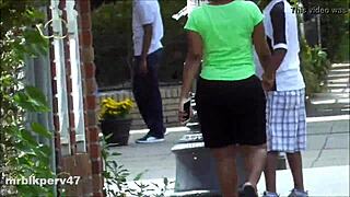 Hidden Cam Catches Ebony Mature Busting Nuts on Ass