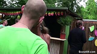 Mom Fucks Young Guy at Garden Party