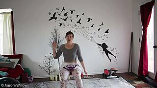 In yoga lesson 339, the instructor guides through poses focusing on flexibility