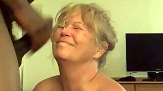 Mature Granny Receives Facial From Big Black Cock Cumshot