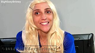 Big N Sexy Britney Strips, Blows, and Takes Anal in Cheerleader Outfit