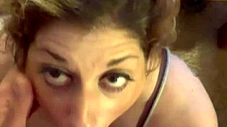 Sexy Milf Wife Sucks Hubby's Cock Until He Cums