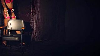 Sexy ebony milf in sexy red lingerie ana foxxx passion posing in the dark