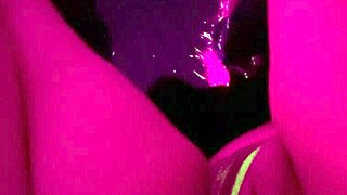 horny milf artemisia love flashes her shaved pussy in public at night, smoking casually.