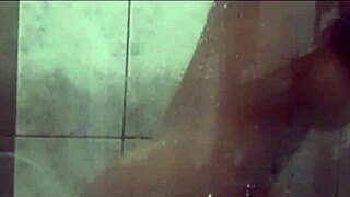 Part1 sex in the bathroom with a big couple featuring big ass, big dick, handjob, and fucking.