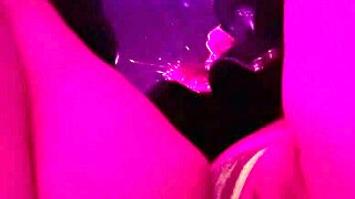 horny milf artemisia love flashes her shaved pussy in public at night, smoking casually.