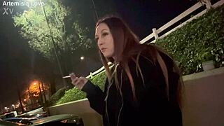 italian milf artemisia love smokes outdoors alone