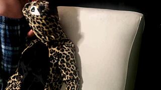 Risky fuck doll session while mom makes breakfast in 4K