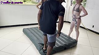 Boy earns hard fucking from two whores with anal and orgasm