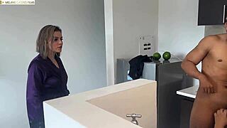 Madrastra with huge tits fucks her hijastra's boyfriend until esposo discovers