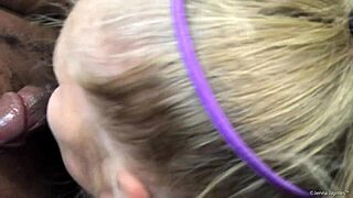 Jenna Jaymes feels intense pleasure sucking big black cock in hotel