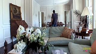 Knock On Door Leads To Rough Sex With Big Fake Tits.