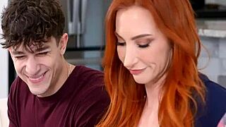 Family jewel exchange: stepson gives stepmom his pearl necklace in taboo fucking