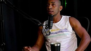 milf in lingerie gives handjob to big black cock pov