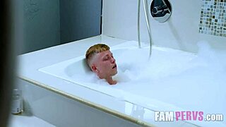 Soak and stroke to stepmom's surprise! Parker Sims rides hard!