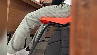 Oh man, like this teacher and her student in the classroom, he gets called in and they record behind the door... uh, Mexican mature public sex homemade vid, ya know?