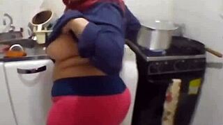 Mature Bbw With Big Ass And Tits Gets Licked In The Homemade Kitchen Scene.