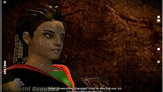 milf gives suggestive blowjob to teen in cartoon style