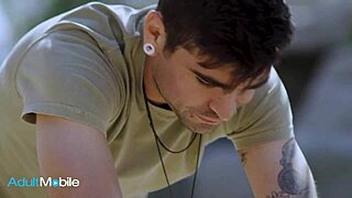 adultmobile - wild and sloppy sex between stepmom and stepson ends in her wet pussy washed with his cum