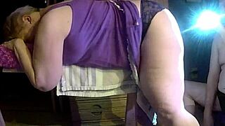 59yo Tennessee Slutwife Bent Over Sawhorse With Pussy Closeup and Dildo Fuck