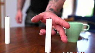 I got my mum, a big tits tattooed milf, fucked in the kitchen.