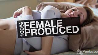 yanks brunette fucks her dildo to orgasm