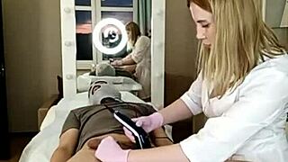 Russian beauty contrasts shaving with intense fucking on webcam