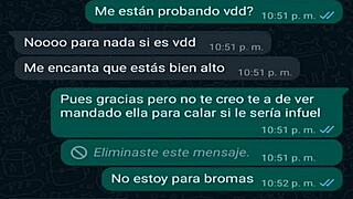 My friend in mini shorts gets hot during WhatsApp chat 😏