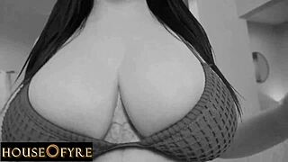 Watch Lindsay Lee's Massive Jugs Bounce in Oiled Titty Fuck Action!