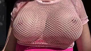 Italian milf Artemisia Love's big natural tits bouncing