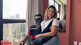 Married milf fulfills fantasy fucking two strangers while husband watches orgy