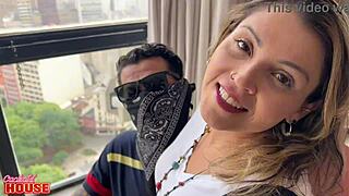 Married milf fulfills fantasy fucking two strangers while husband watches orgy