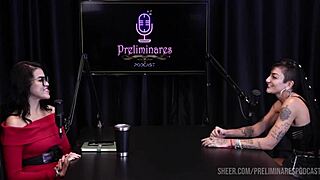 Best Moments Of Caroleta Roots And Bia Hot In Sheer Red Lingerie On Podcast