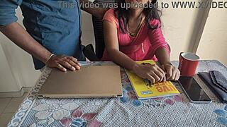 Desi Indian bhabhi worked in office when I roughly fucked her with creampie.