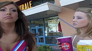 Teens dive into deepthroat and anal lesbian fun on the bed!