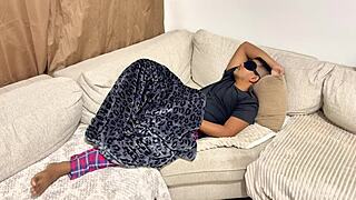 Stepmom TRICKS and FUCKS STEPSON with BIG BLACK COCK