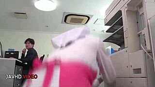 Wow! Asian office lady chihiro akino gives hardcore blowjob and craves creampie!