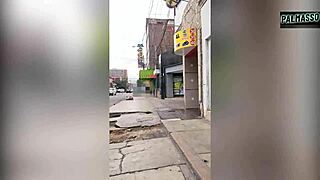 foreign whore shows tits for job, then we fuck in hotel