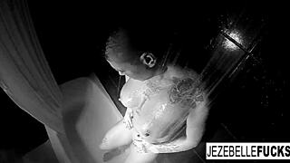 Brunette Babe Jezebelle Gets Steamy in Shower Masturbation