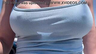 Artemisia Love Walks Outdoor Without Bra, Horny AF!