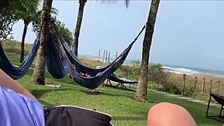 Milf cums on monster cock publicly