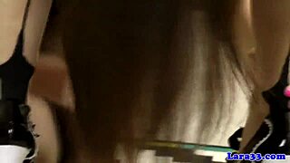 Stockings Loving Lezzies Toy Pussy With Dildo