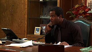 White Secretary Gets Cunt and Ass Banged by Black Boss on Desk