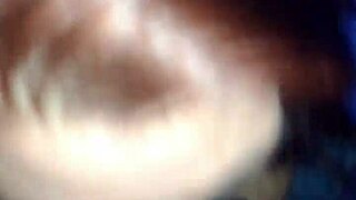 This brunette girlfriend sucks big cock in homemade interracial scene.