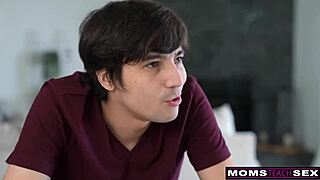 Hot blonde stepmama Millie Morgan shares creampie recipe in deepthroat and cumshot scene