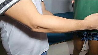 Latina girl alone at home with sexy stepsisters, getting anal creampie from daddy