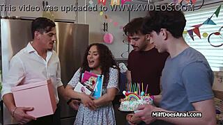 Anal Gang Bang For Slutty Latina Milfs Birthday With Monster Cock